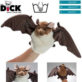 Carl Dick Bat hand puppet 9 inches long, 16 inches span, 25cm long, 44cm span, Plush Toy, Soft Toy 3472
