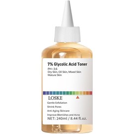 7% Glycolic Acid Toner, Exfoliating & Hydrating Facial Toner for Smooth Skin, Gentle pH-Balanced Formula for Pore Minimizing, and Uneven Skin Tone