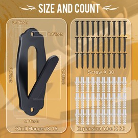 Lounsweer 15 Pack European Skull Mount Hanger Skull Wall Mount Bracket Hangers with Installing Kits for Deer Mule Elk Antelope Coyote(Black)