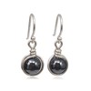 Sterling Silver Hematite Natural Gemstone Dangle Drop Earrings