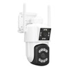 Outdoor WiFi Surveillance Camera 2 Lens Security PTZ IP Cam
