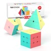 ROXENDA Speed Cube Set, 2X2 3X3 Pyramid Speed Cube Stickerless