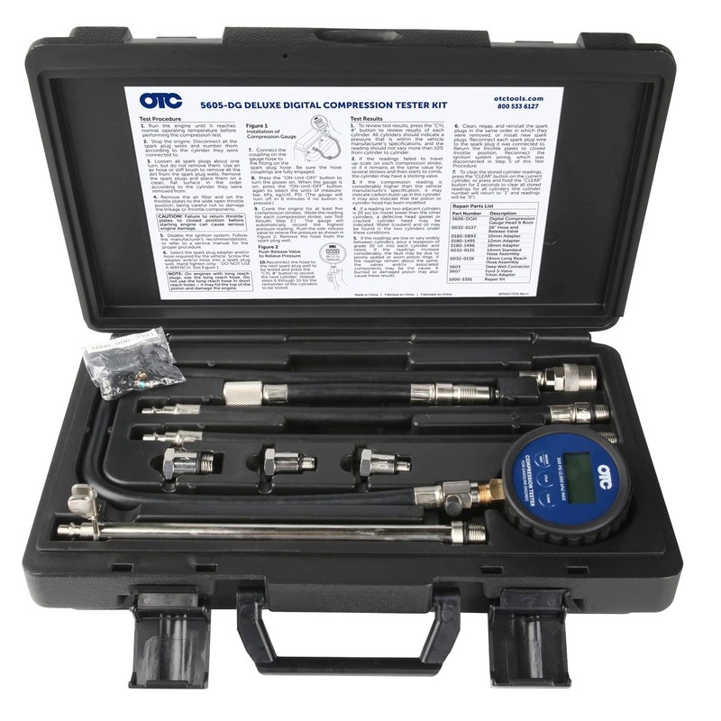 OTC 5605-DG Deluxe Digital Compression Tester Kit with Carrying Case