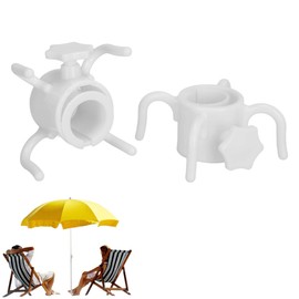 2 Pack Beach Umbrella Hanging Hook, 4 Prongs Plastic Umbrella Hanger Hook for Hanging Towel Hat Sunglasses Camera(White)