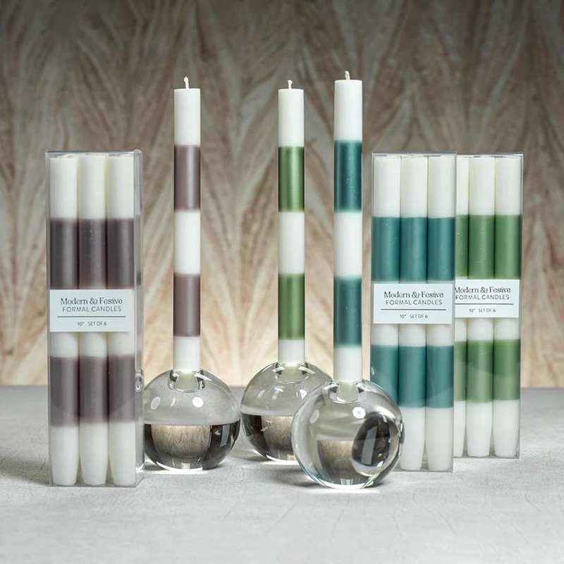 Zodax | Modern & Festive Formal Taper Candles | 10"