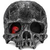 Fokauiwo Skull Terrarium Decor Reptile Hideout for Tank (Black)