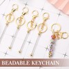 Tondiamo 24 Pcs Beadable Keychain Bars Bulk Beads for Keychain