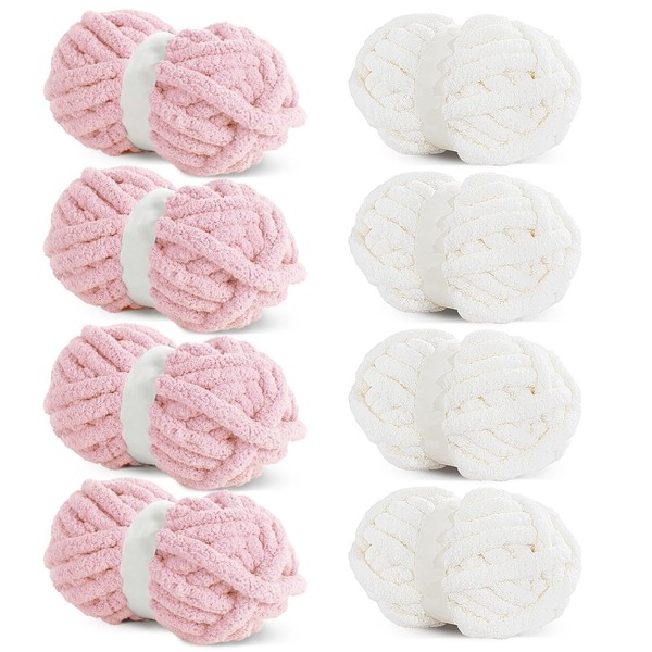 HOMBYS 8 Pack Assorted Chunky Yarn for Crocheting,Super Bulky Large