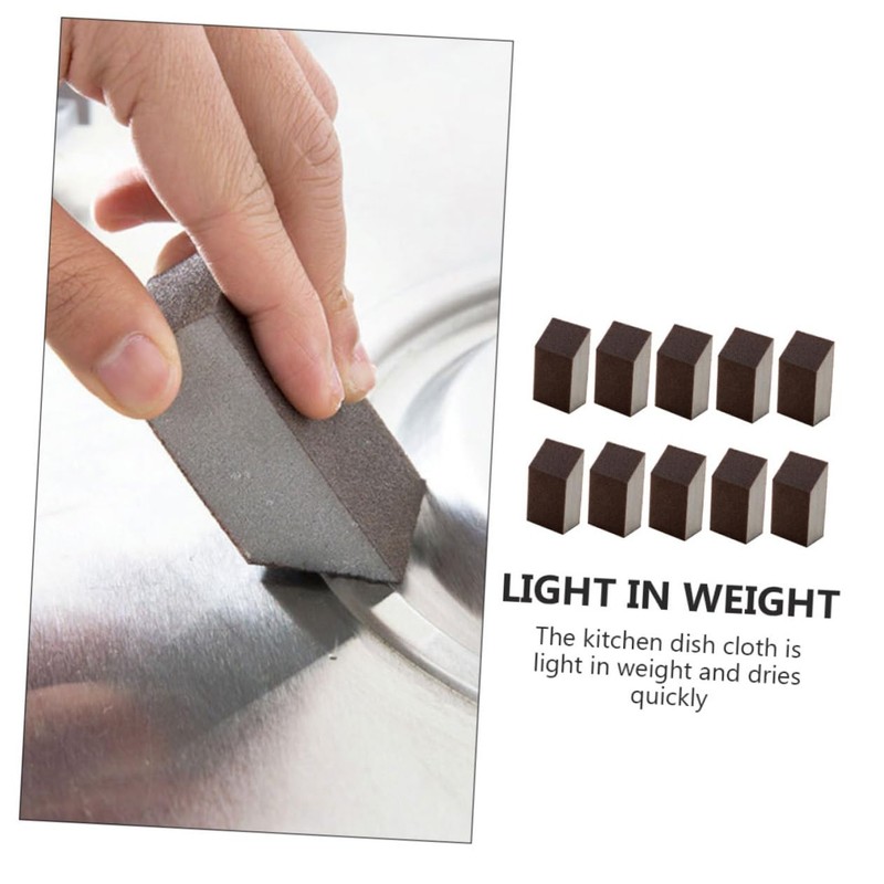 ORFOFE 10Pcs Cleaning Sanding Sponges for Pot and Kitchen Efficient