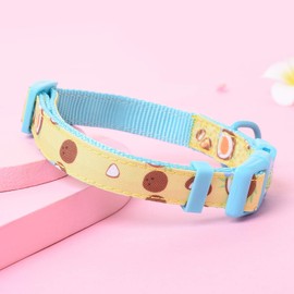 Mile High Life | Girl Dog Collars | Cute Dog Collar Lightweight | Soft Poly Cotton Fabric Collars for Medium Dogs | Flower & Fruit Pattern (Coconut, Collar -M)