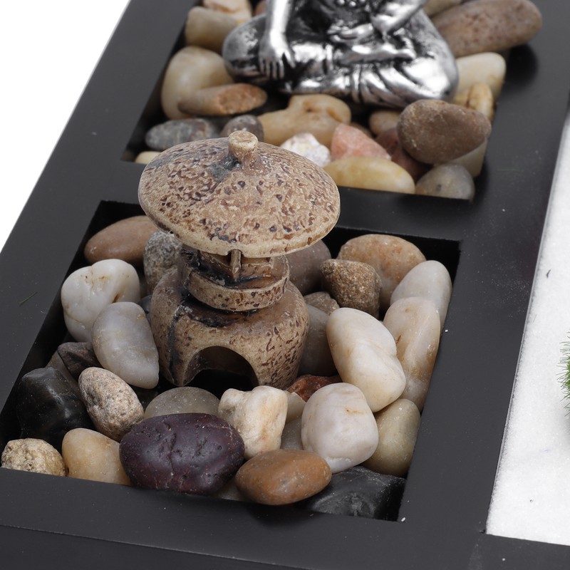 Zen Garden Sand Table Buddha Statue Sandbox Japanese Style Desktop