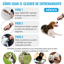 Diyife Clicker para Perro, Entrenamiento Clicker con Correa de Muñeca para Perro Gato Caballo, Clicker de Entrenamiento Profesional para Perros, Gatos, Caballos [Paquete de 2] - Negro + Blanco