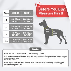 Belababy Dog Harness Medium, Dog Harness No Pull Adjustable Soft Padded Dog Harness with Easy Control Handle, Reflective Front Clip Dog Harness, Black M