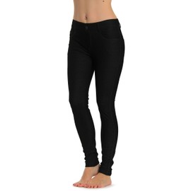 Prolific Health Women's Jean Look Jeggings Tights Yoga Many Colors Spandex Leggings Pants S-XXL (X-Large, Black)
