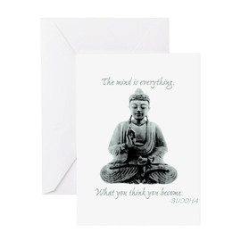 CafePress Buddha Quote : Mind Is Everything Folded Greeting Card Glossy