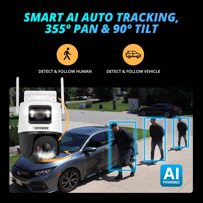 Defender AI Powered 2K+ Guard MAX Extreme WiFi Camera, Night