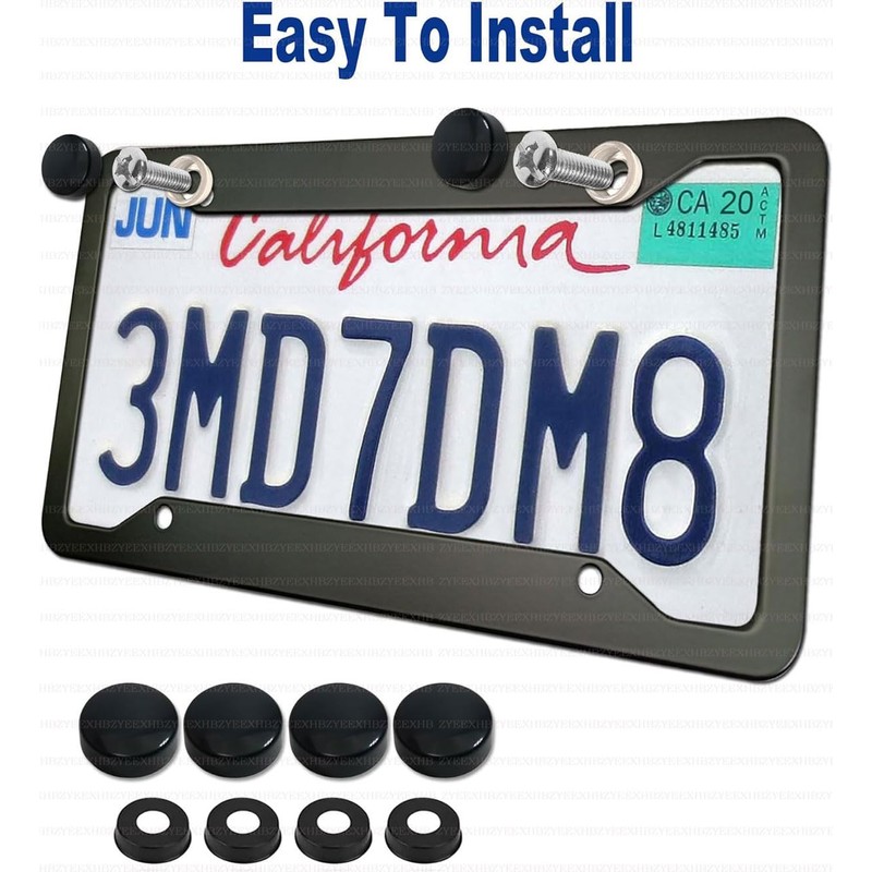 2 Pcs Aluminum Veteran License Plate Frame for US Army,4-Hole