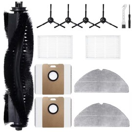 Accessory Kit for Tapo RV30 Max Plus Robot Vacuum Replacement Parts, 1 Main Brushes 2 HEPA Filters 2 Mop Pads 4 Side Brushes 2 Dust Bags
