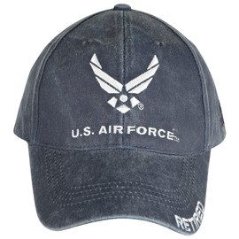 U.S. Air Force Retired Cap. Washed Denim Blue,Denim Blue,One Size Fits Most