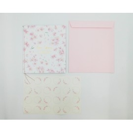 Zet and Kay Bi-Fold Colored Paper Flower Message Stickers with 24 Sheets, Bifold Writing, Large Groups, Cute (Sakura)