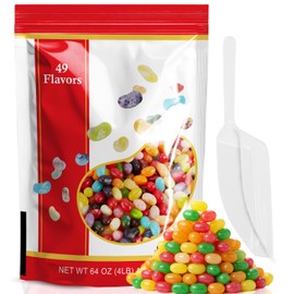 Jelly Bellies Jelly Beans Assorted, 49 Flavors, 4 Pounds Bulk Bag, jellybeans candy Kosher Certified, with Mini Scooply Scoop