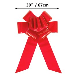 Ainmto Large Bow for Car, Car Bow Giant (76 cm), Car Bow Red, Gift Bow XXL for Party and Car Decoration