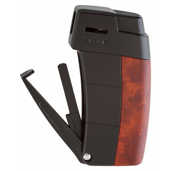 Resource Cigar and Pipe Lighter in an Attractive Gift Box Warranty Burl with Black Trim