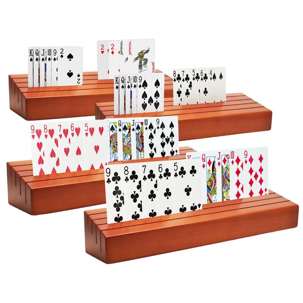Card Deck Stand Set of 4 Playing Cards Holder for