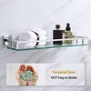 LANC Chrome Bathroom Shelf Glass Shelves 20-Inch Floating Tempered Glass