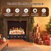 21 Inches Electric Fireplace Insert Log Heater, 5 Flame Brightness,