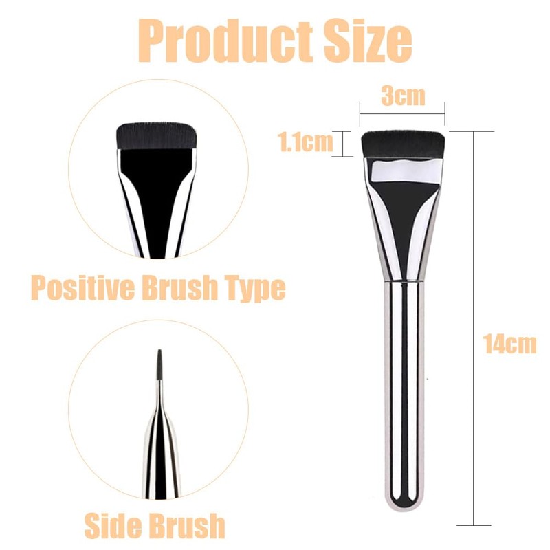 3 x Ultra Thin Foundation Brush, Foundation Cosmetic Brush, Flat
