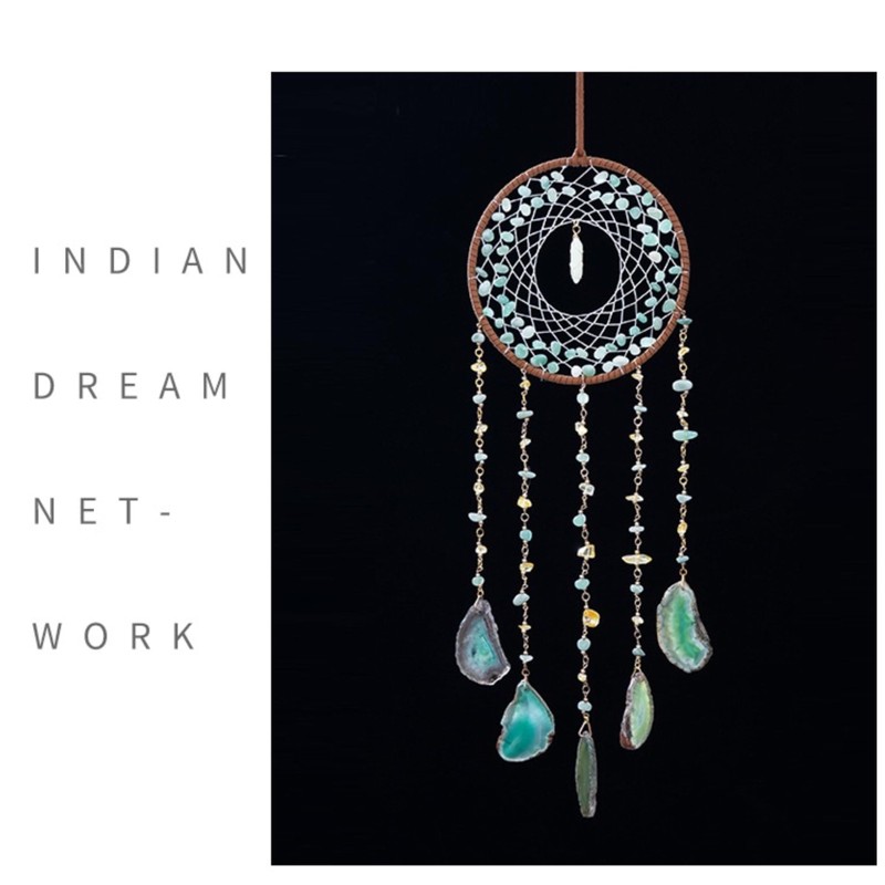 Crystals Dream Catchers,Natural Gem Agate Wall Hangings for Windows Garden