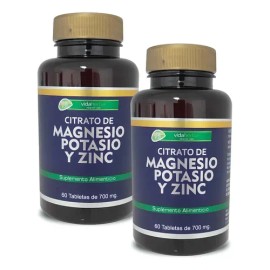 Suplemento Nutricional Magnesio Potasio Zinc VID HERBAL Tabletas Sin Sabor 60 Uds                                                                     