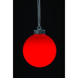 WP580 Battery Powered Hanging Decorative Outdoor Pulsing 5" Globe Light with Sensor Turns-On at Dark, Red