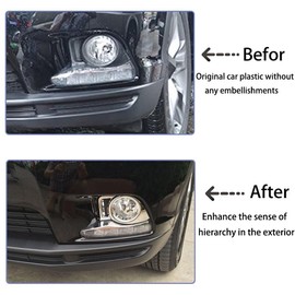 ANUNFRRE Car Accessories Fit for Toyota Highlander 2015 2016 ABS Chrome Front Fog Light Lamp Cover Trim 2PCS（Not Fit 2017 Model）