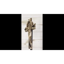 Rustic Western Hunters Deer With Antlers And Arrows Faux Wooden Wall Cross