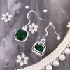HAISWET Crystal Green Cubic Zirconia Fish Hook Dangle Earrings Silver
