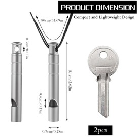 Titanium Whistle, ValueBargain 2-Pack 120db Emergency Survival Safety Whistle with Lanyard for Hiking, Camping, and Emergencies