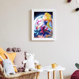 Sailor Moon Diamond Painting Kits for Adults, 5D DIY Anime Diamond Art Kits for Beginners Round Full Drill Painting with Diamonds Gem Art Crafts for Home Wall Decor Gift 12x16 in / 30x40cm