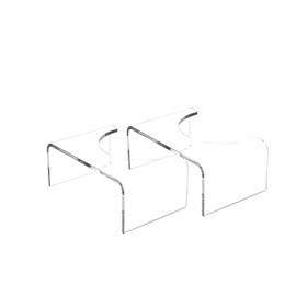 Acrylic Toilet Stool Squat Set of 2, Squatting Toilet Stool for Adults Kids,Modern Design Pooping Stool, Easily Blend into Any Bathroom (Clear-2PCS)