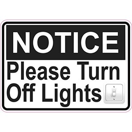 StickerTalk Please Turn Off Lights Magnet, 5 inches by 3.5 inches