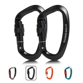D.E. Carabiner, Ultra Lightweight, High Strength, CE Certified, Large, 25KN/Small 16KN, Aluminum, D-Ring Type, Lock, Mountaineering Button, For Outdoors, Hammocks, Camping, Climbing, Backpack Hooks,