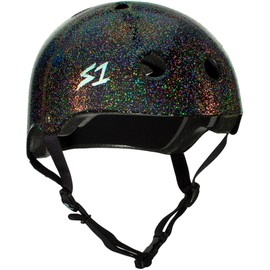 S1 Lifer Helmet for Skateboarding, BMX, and Roller Skating - EPS Fusion Foam, CPSC & ASTM Certified - Black Gloss Glitter Small (53.3 cm)