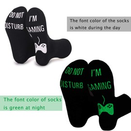 Do Not Disturb I'm Gaming Socks Novelty Gamer Socks,Funny Gamer Gift,Stocking Stuffers For Men teens Kids Gamer Lovers