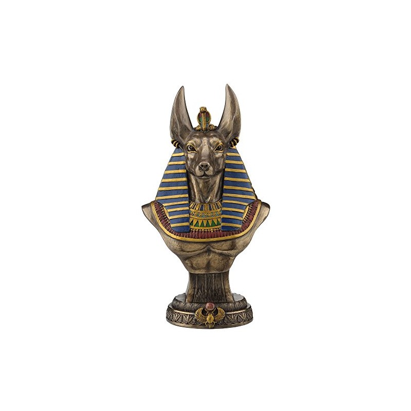 Veronese Ancient Egyptian Jackal God Anubis Bronze Finished Bust Statue