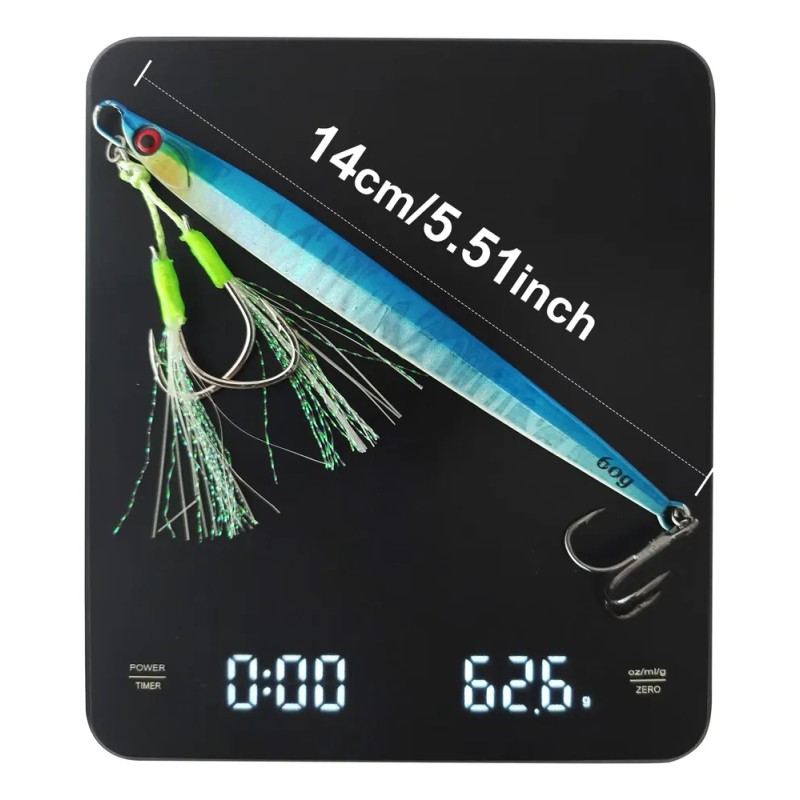 5 Pcs Jigs Luminosos 60g Señuelos Pescar Grante Lance Largo