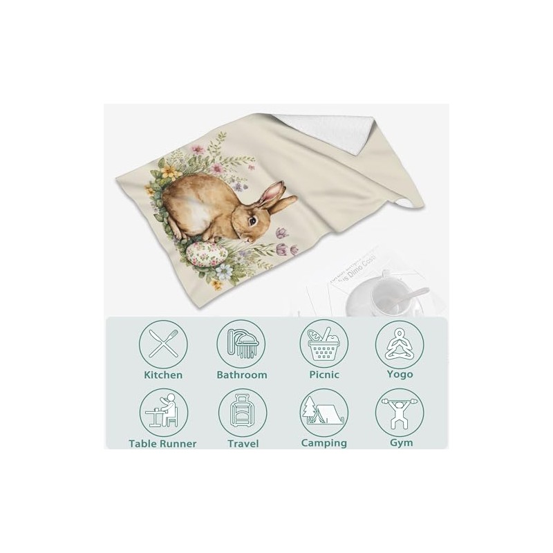Snowmolle Happy Easter 2 Pack Hand Towels for Bath, Easter