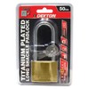 Dekton DT70139 50MM Long Shackle Titanium Plated Iron Padlock, Bronze