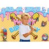INRUI Ice Cream Drip Baseball Birthday Photography Backdrop 6x4FT