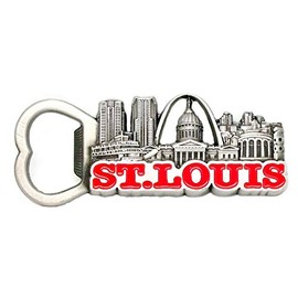 St. Louis Missouri Medium Metal Bottle Opener Fridge Magnet